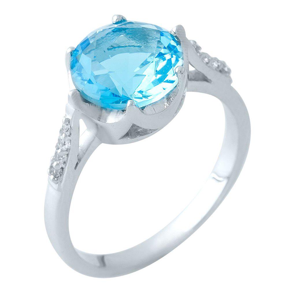 Кольцо серебряное с аквамарином nano 4,18 г р. 17 (1965344)