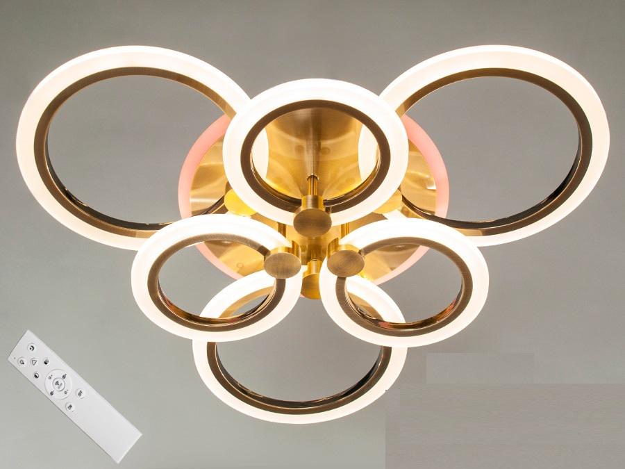 Люстра потолочная Octav с диммером и LED подсветкой 105 Вт (MX2374/3+3BR LED)