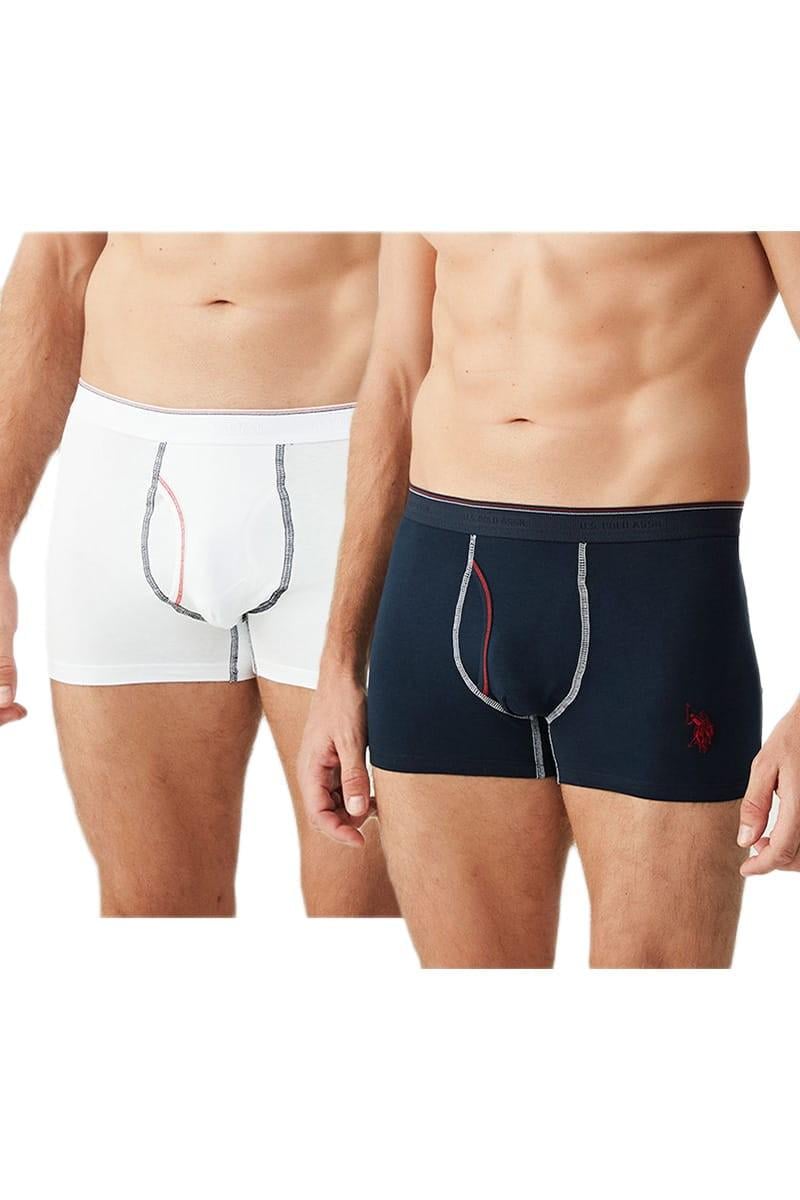 Трусы боксеры U.S. Polo ASSN р. 54/2XL Белый/Синий (67890)