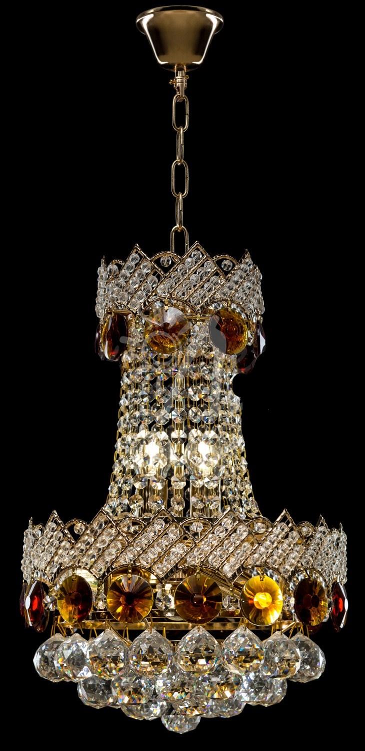 Кришталева люстра L2055/5 FGD Білий/Золото/Коричневий (AN000418)