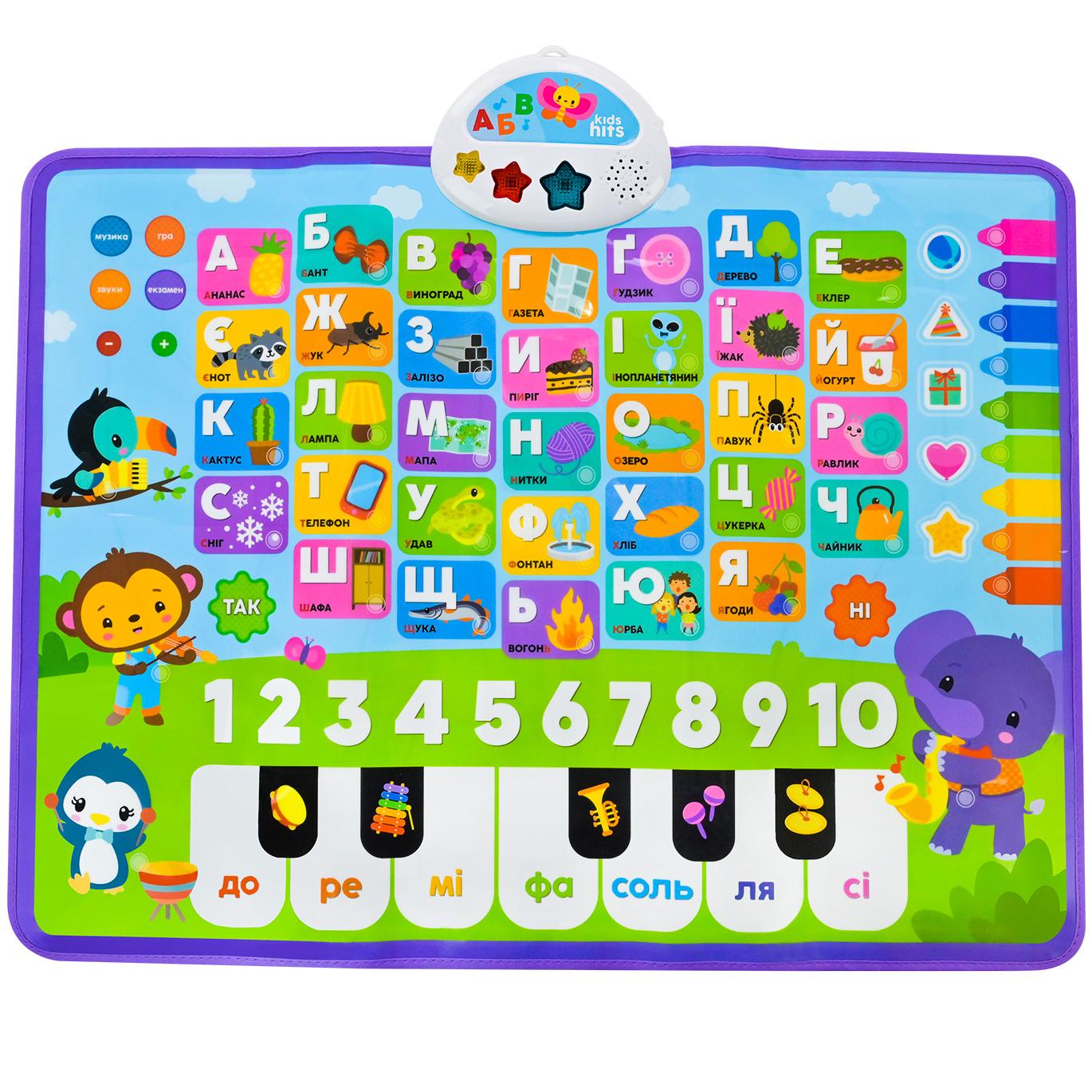 Інтерактивна іграшка для навчання Kids Hits Плакат Перші знання зі звуком 45x60 см (28443861)
