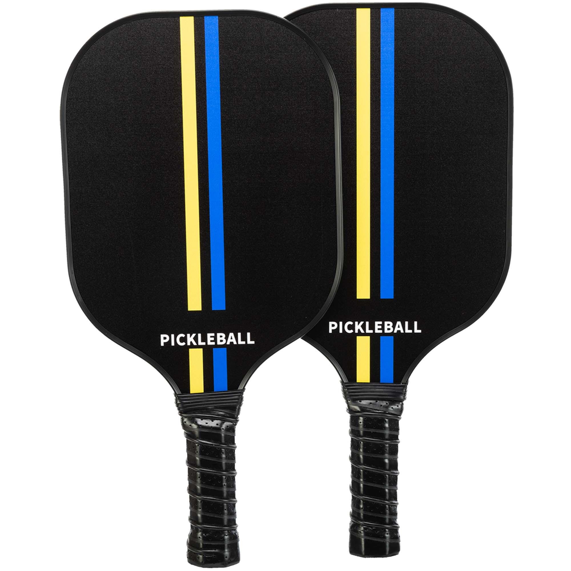 Набор для пикболла SP-Sport PICKLEBALL MT-8730 2 ракетки 4 мяча полотенце с чехлом (MT-8730_Черный-желтый-голубой) - фото 2