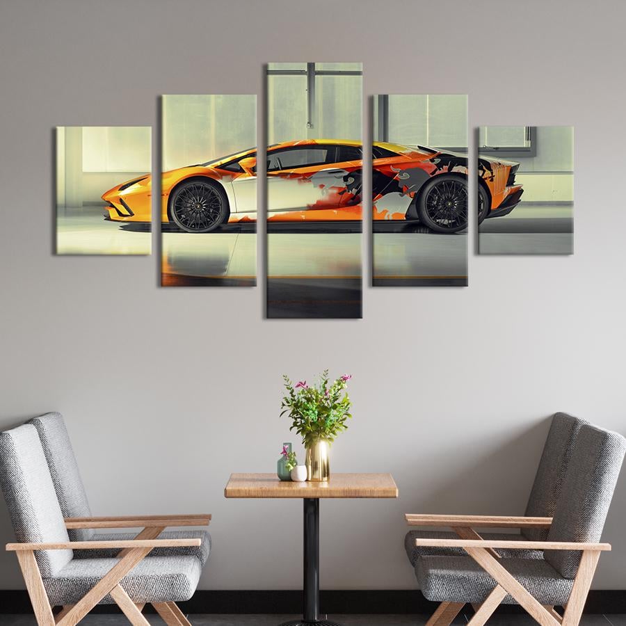 Картина на холсте Люксовый автомобиль Lamborghini Aventador S 112x54 см (1248-52)