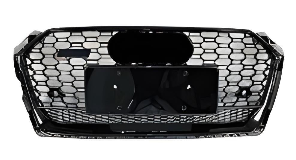 Передняя решетка RS-style с надписью Quattro 2016-2019 GT Tuning для Audi A5 2016-2025 ABS Черный