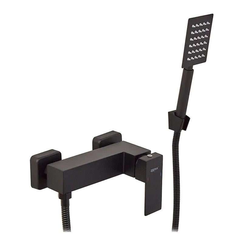 Смеситель для душа Zerix KUB-003 Black нержавеющая сталь SUS304 Черный (ZX4848)