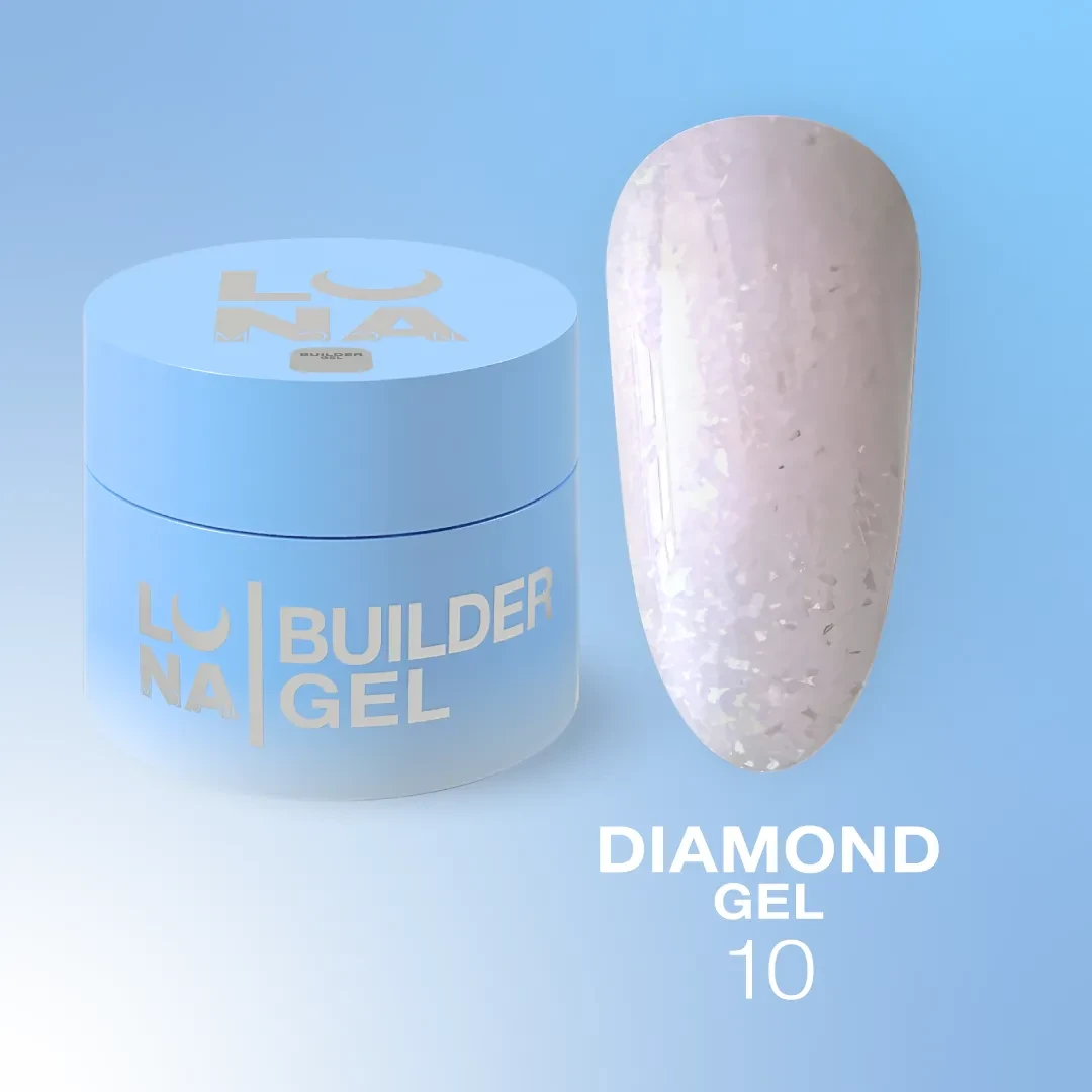 Гель Diamond Gel Luna Moon з блискітками №10 15 мл Ніжно-персиковий