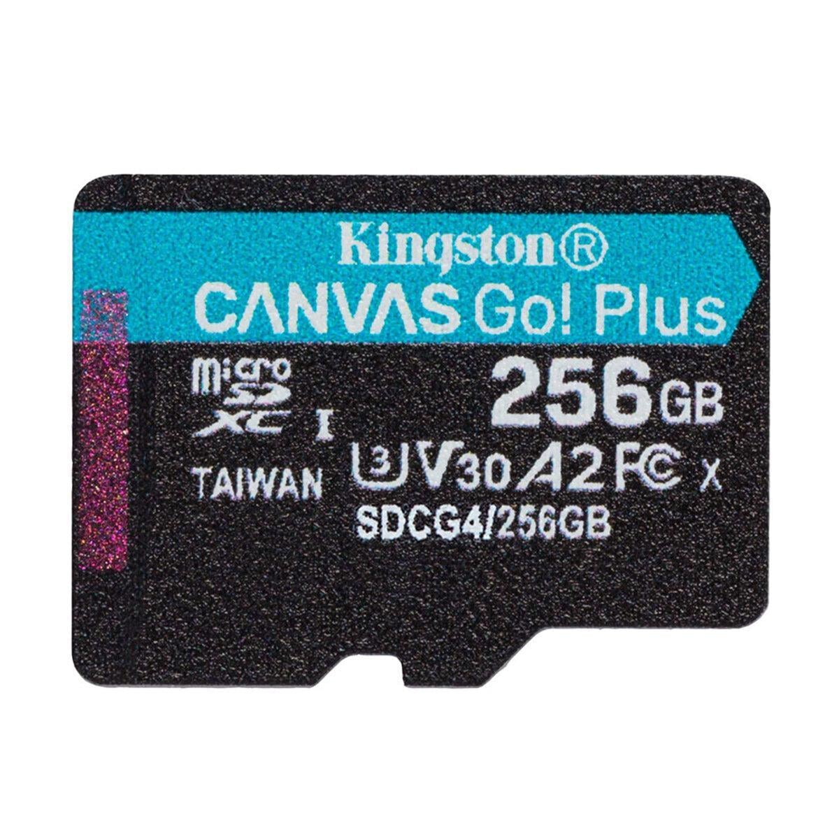Карта памяти Kingston Canvas Go! Plus microSDXC 256 GB UHS I Class 10 V30 чтение до 200 МБ/с запись до 160 МБ/с (SDCG4/256GBSP)