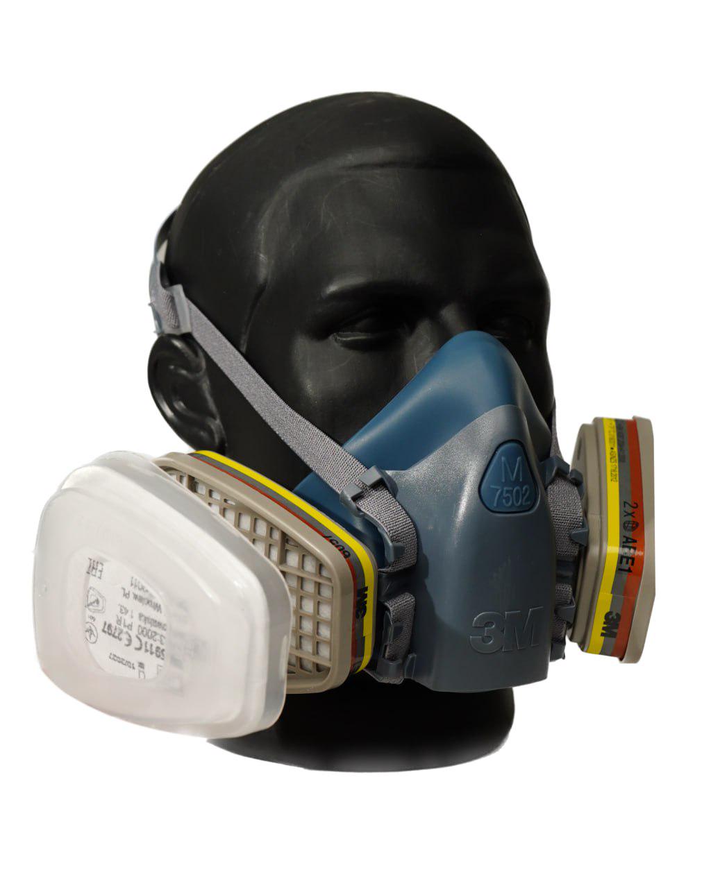 Респіратор напівмаска 3М 7500 в комплекті з фільтрами 3М 6057 предфільтрами та тримачами 3М