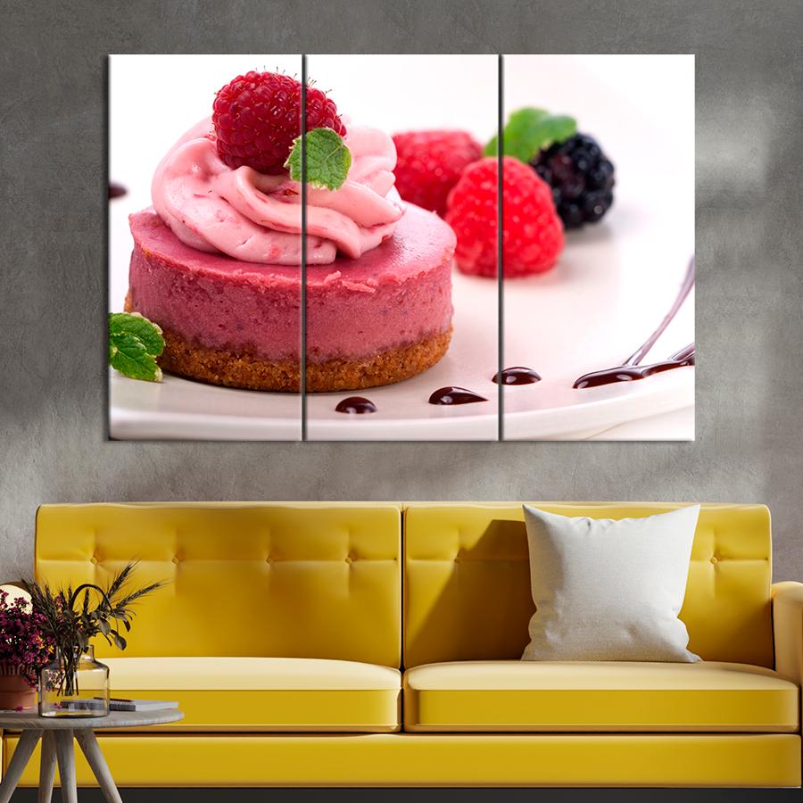 Настенний декор Нежный маленький чизкейк с малиновым вкусом 156x100 см (A379-3)