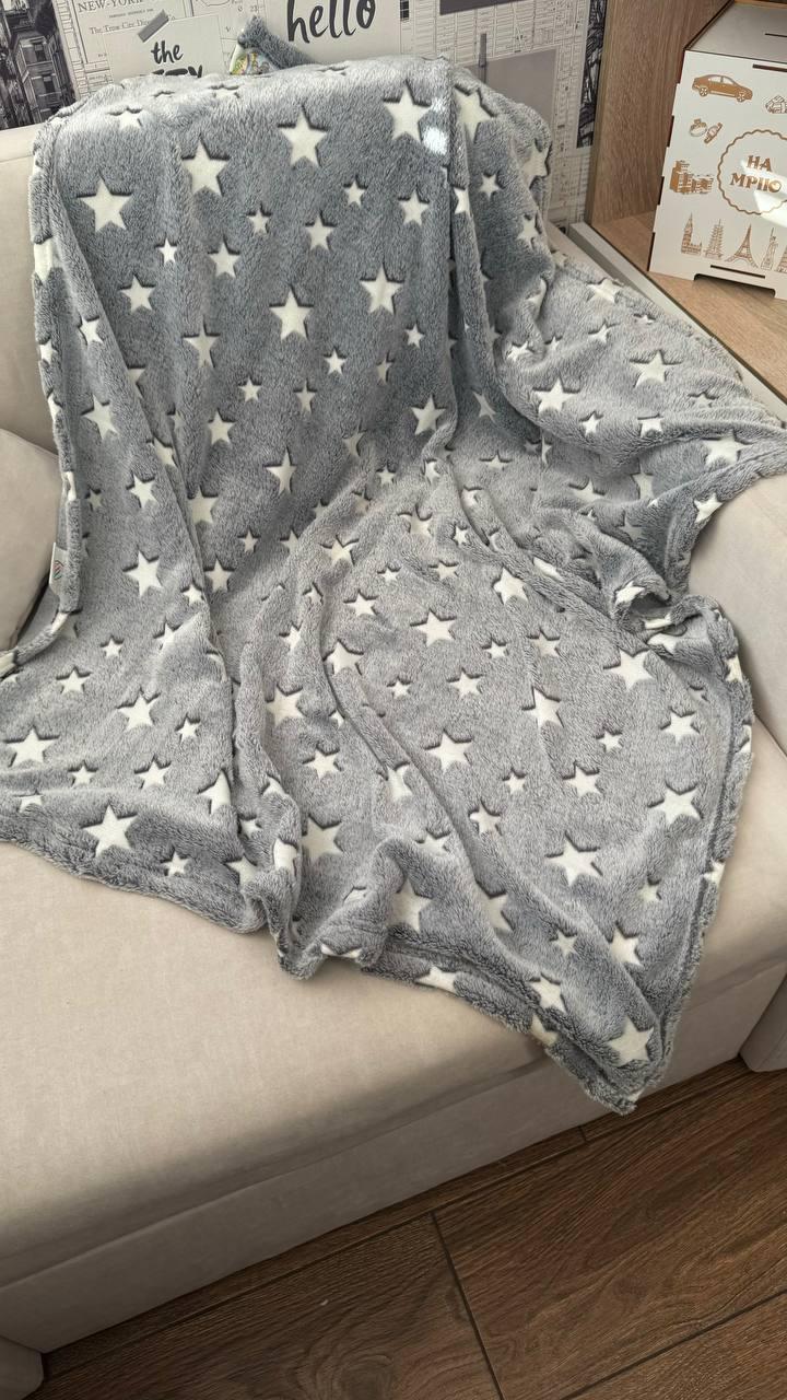 Плед День-Ночь с эффектом ночи 100х110 см светится (П4К-den/nich-001)