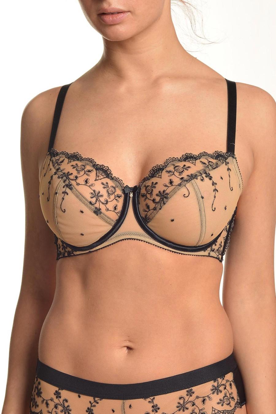 Бюстгальтер с мягкой чашкой ZeBra 70C Обжаренный миндаль/Черный (62523)