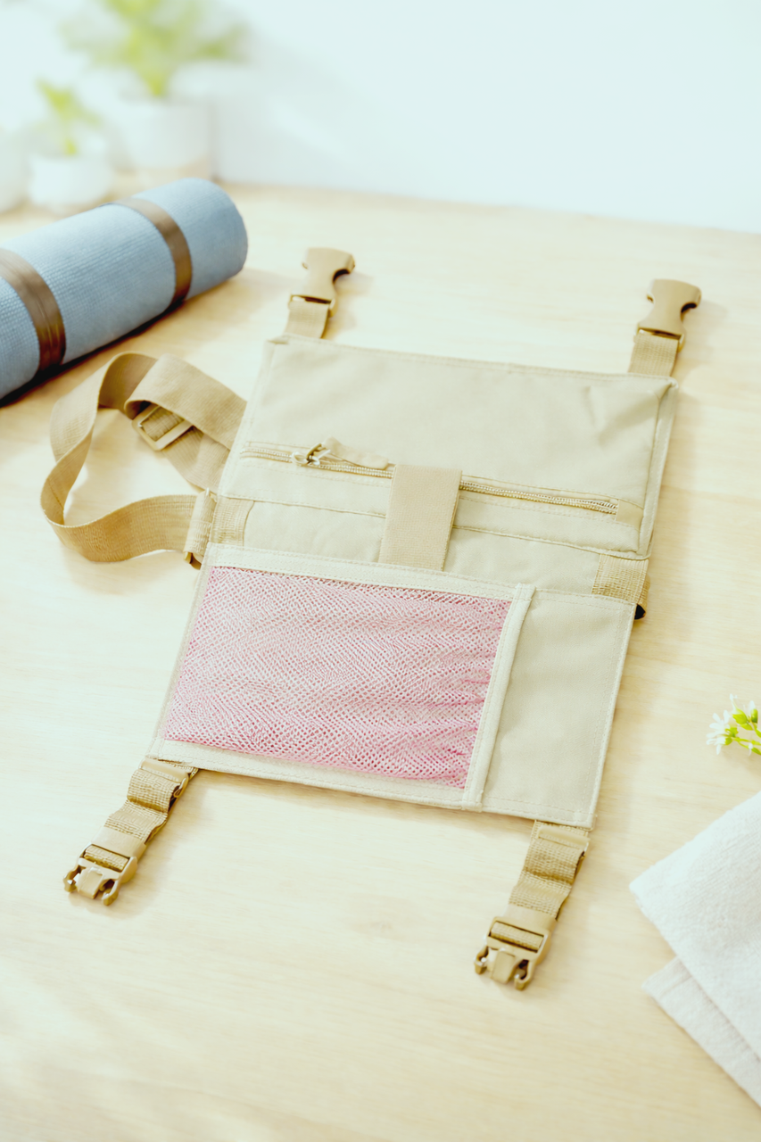 Сумка для каремата Crane для коврика йоги/фитнеса/полиэстер с наплечным ремнем Бежевый