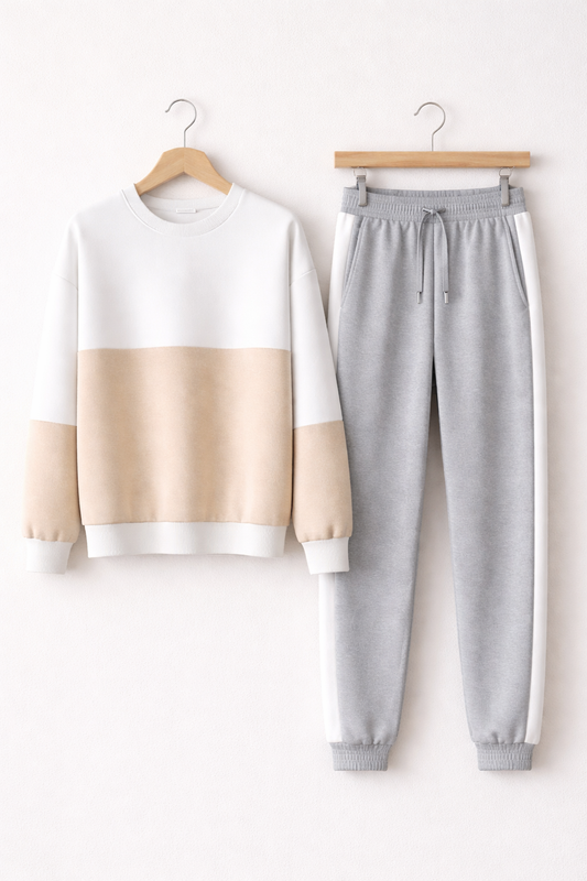 Спортивний костюм чоловічий весняний Zruchno світшот та штани L Біло-бежево-сірий (33500530)