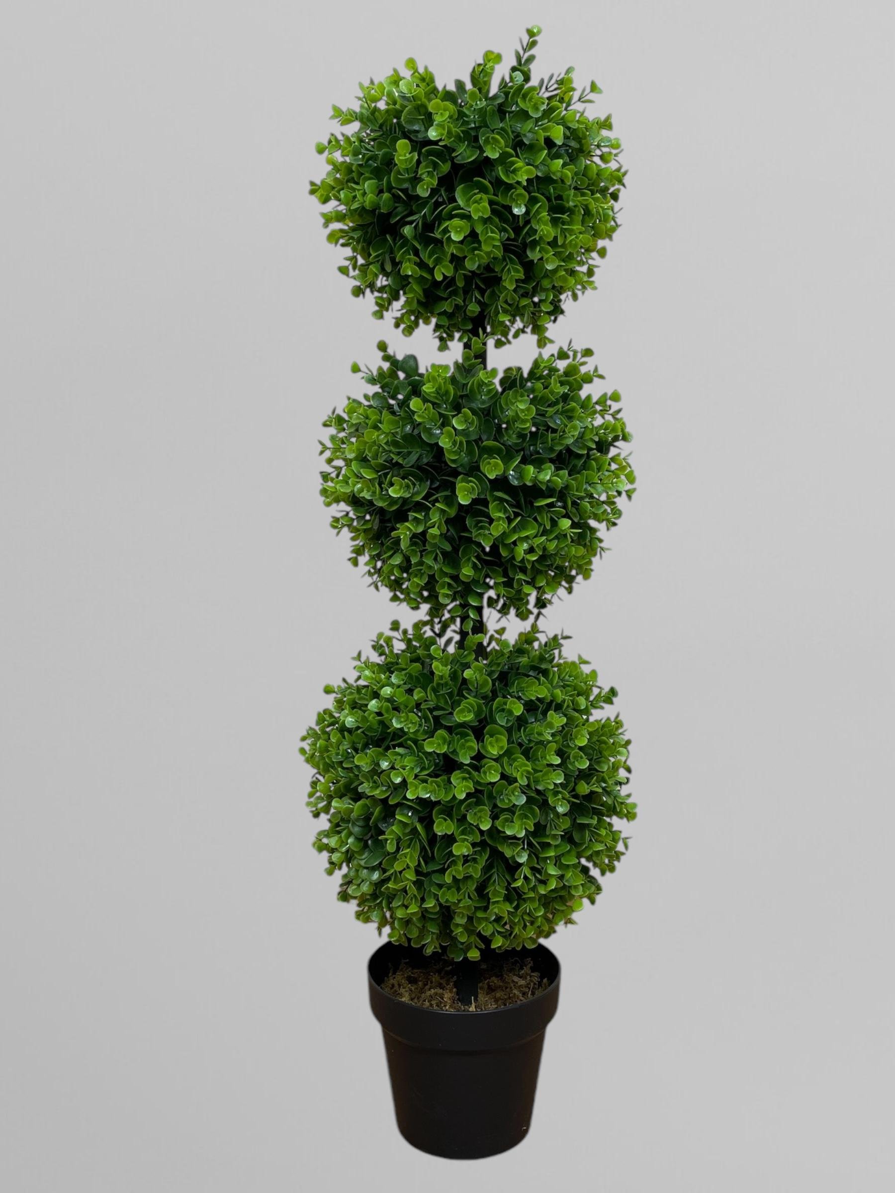 Штучні самшитові кулі в горщику на стовбурі 3 шт. 90 см Зелений (Д13003)