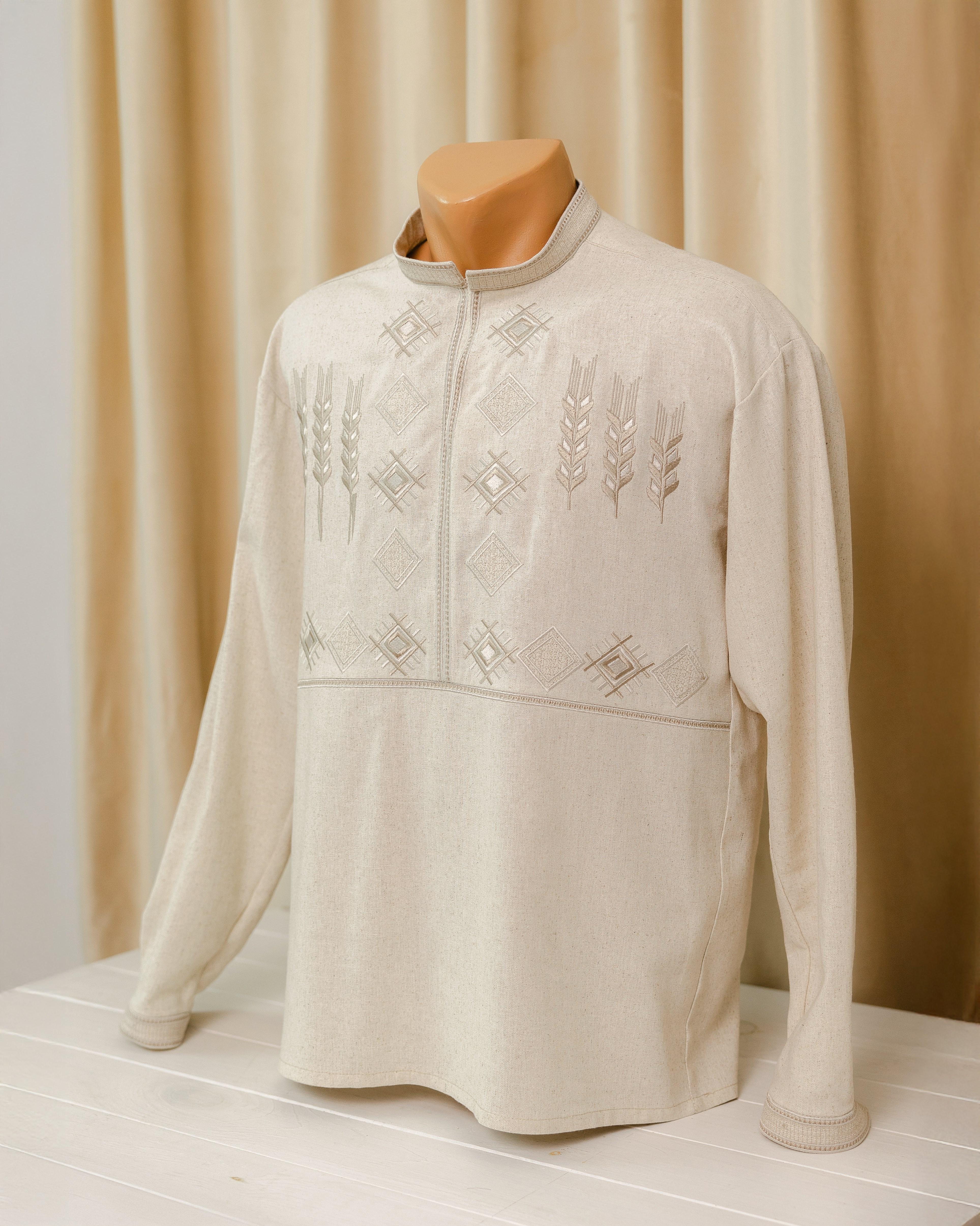 Вышиванка мужская Колос льняная 3XL (0002230-XXXL) - фото 8 Вышиванка мужская Колос льняная 3XL (0002230-XXXL) - фото 8