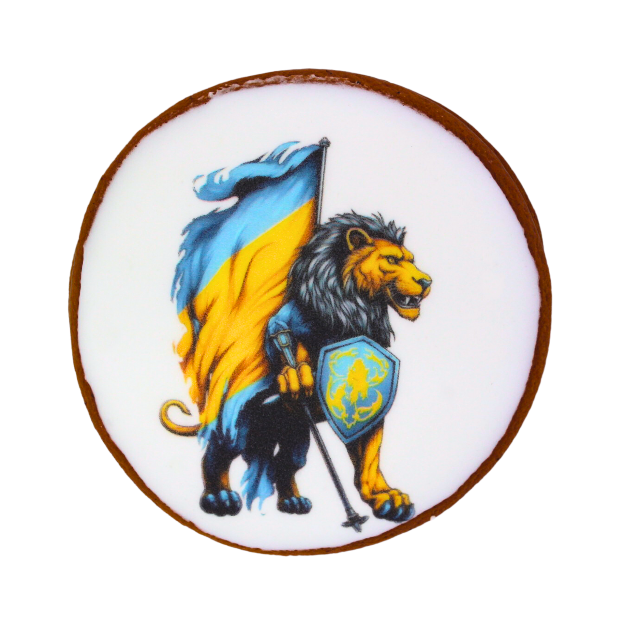 Пряник с принтом Крафт Печиво День Защитников Украины Лев 45 г