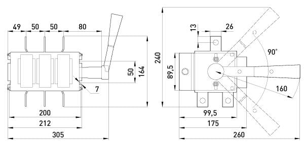 Выключатель-разъединитель ENEXT e.vr32.P400 37В71250 I-0-I 3P 400A 690 V (BP32-37B71250) - фото 2