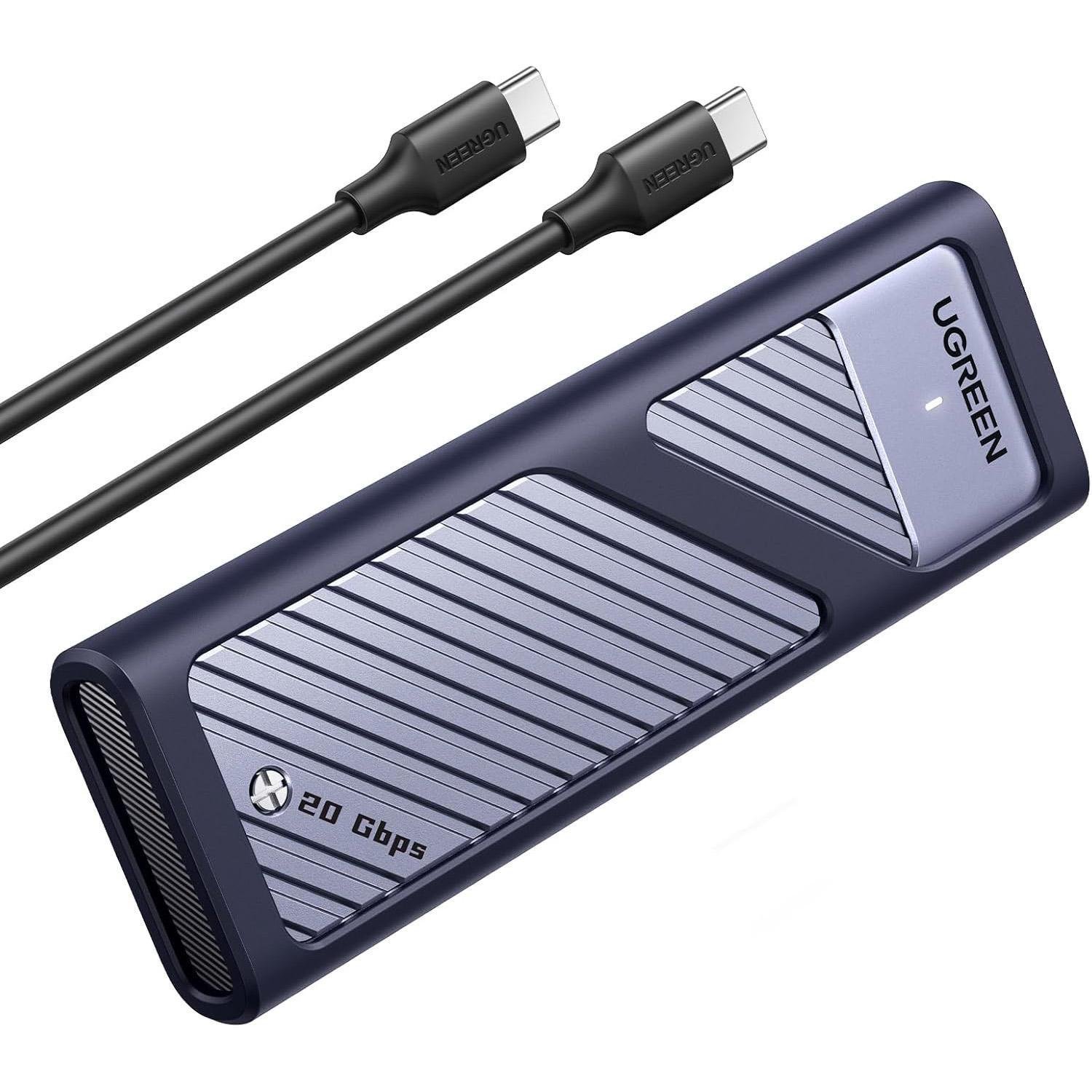 Карман для SSD UGREEN CM559 M.2 NVMe/SATA/20 Гбит/с Серый (35576)