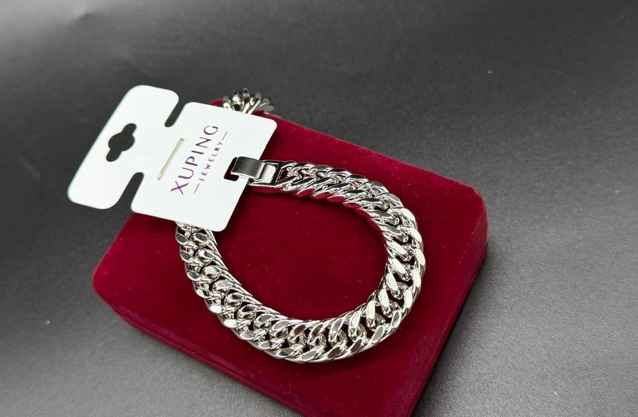 Браслет на руку женский Xuping из медицинского золота 20 см Серебряный (2903177915)