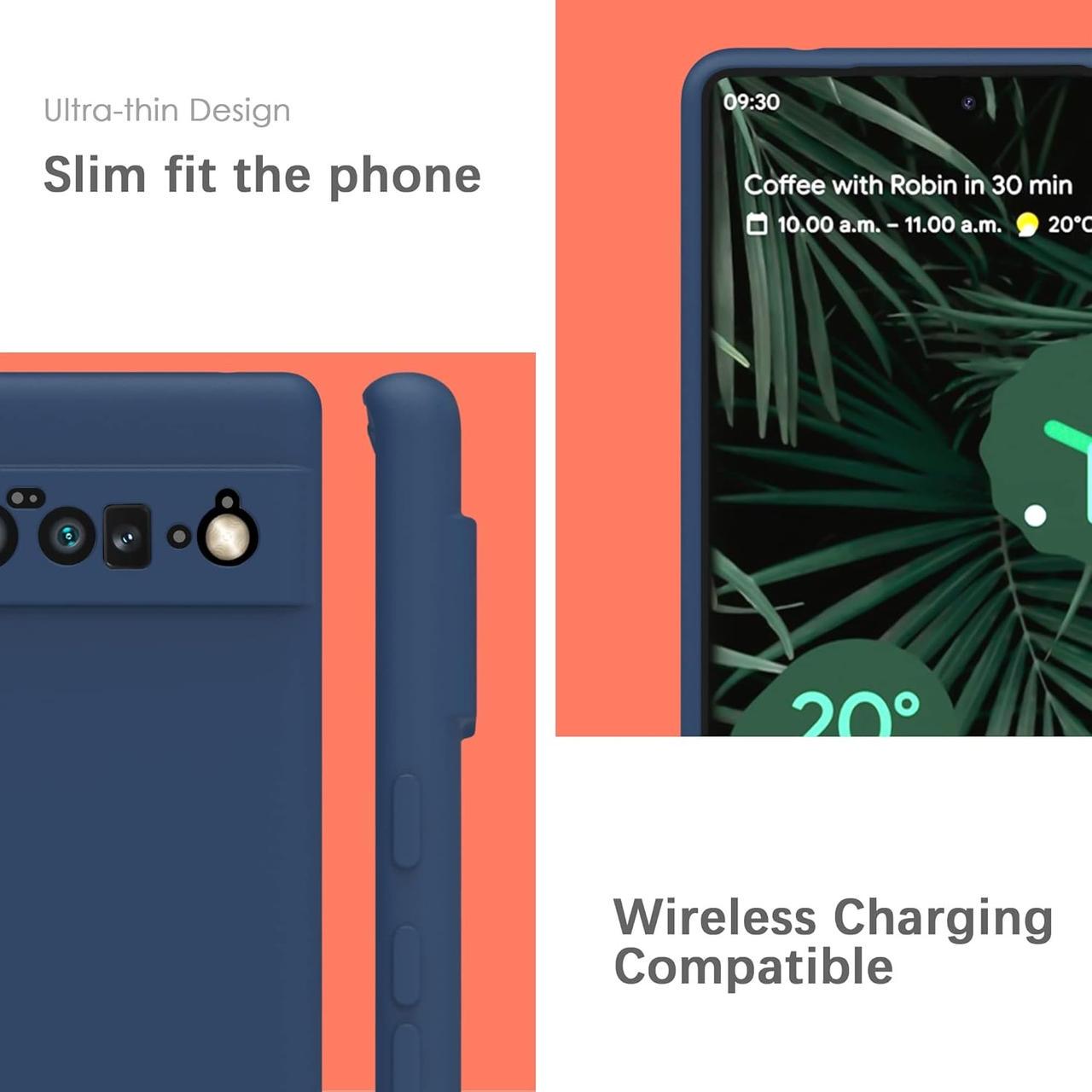 Силиконовый чехол для Google Pixel 6 Pro (с микрофиброй внутри) Темно-синий - фото 4 Силиконовый чехол для Google Pixel 6 Pro (с микрофиброй внутри) Темно-синий - фото 4