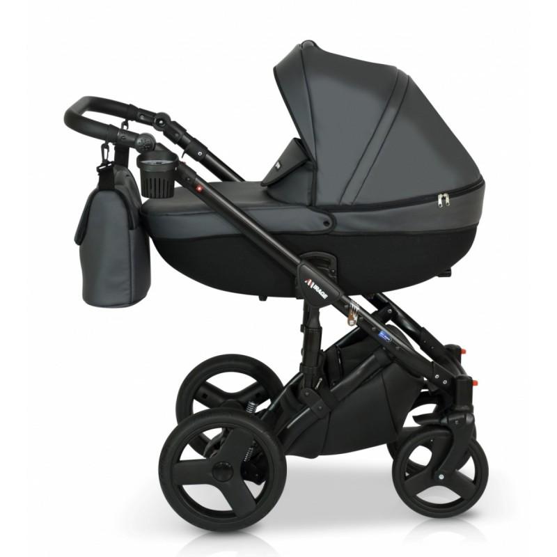 Коляска Verdi Mirage универсальная 2в1 с дождевиком и сумка Темно-серый