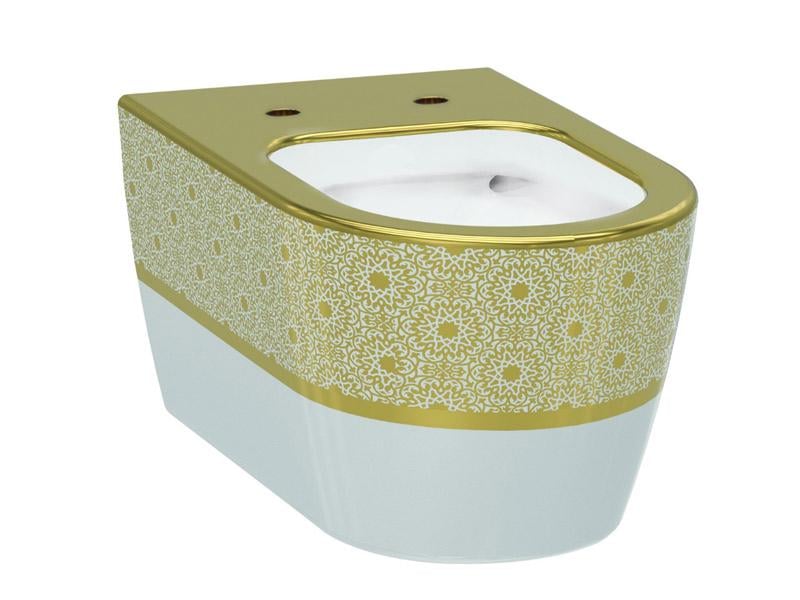 Чаша підвісного унітазу IDEVIT Alfa 3104-2616-1101 Білий/Золотий