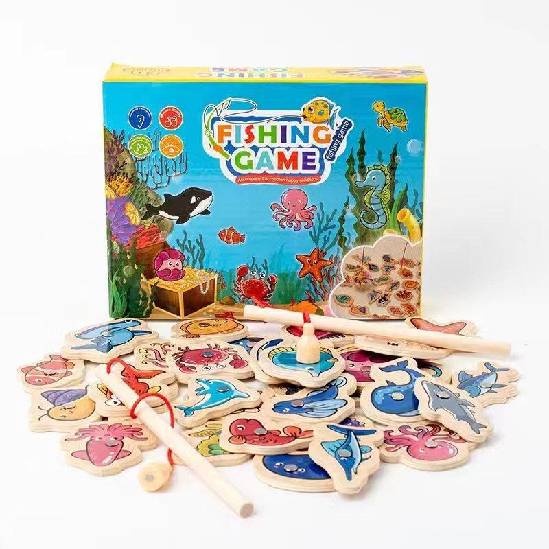 Гра дерев'яна магнітна логічна "Риболовля" монтессорі (24246801)