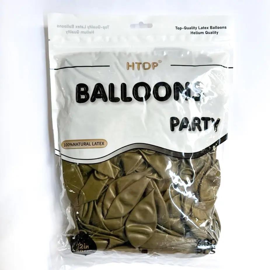Набор воздушных шаров HTOP Party Balloons 30 см 100 шт. Оливковый (2980064297)