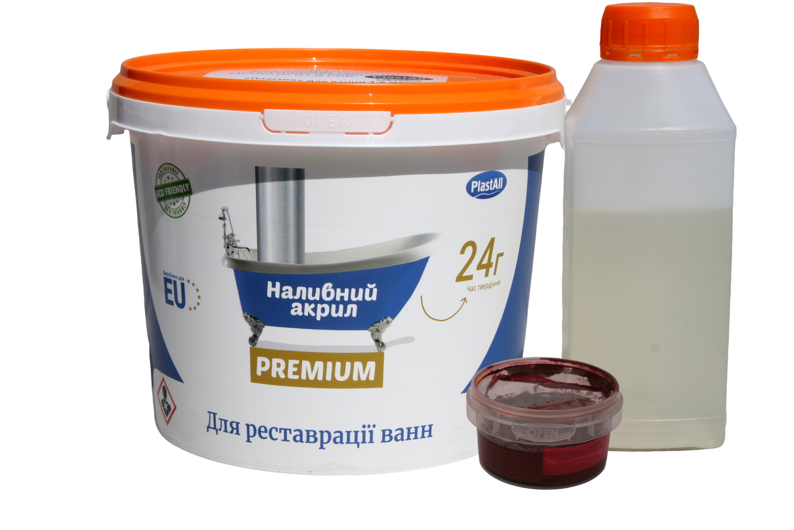 Акрил жидкий для реставрации ванн Plastall Premium 1,2 м 2,6 кг Красный (23915762)