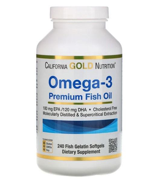 Жирні кислоти California Gold Nutrition Омега-3 риб'ячий жир 240 желатинових капсул