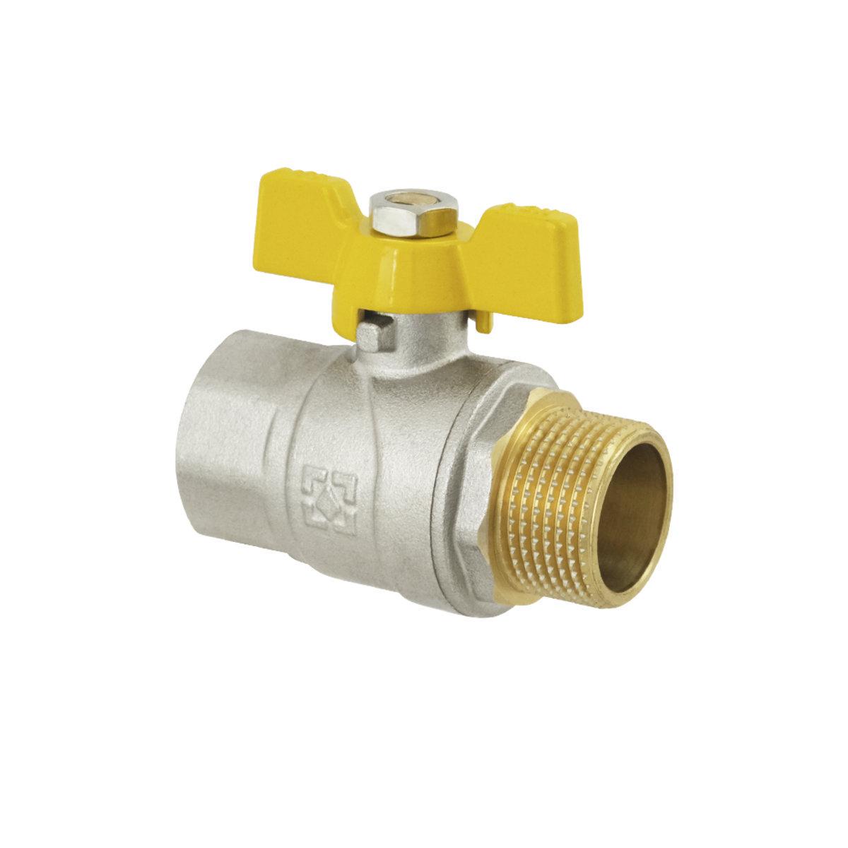 Кран шаровый Raftec DN20 НВ бабочка 3/4" Yellow (53772)