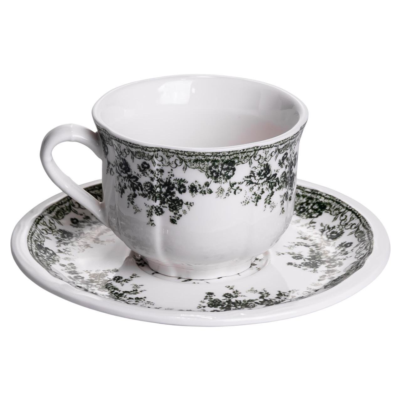 Столовый набор посуды Vintage Elegant 32 предмета на 6 человек фарфоровый Черный (YY78-7A) - фото 4 Столовый набор посуды Vintage Elegant 32 предмета на 6 человек фарфоровый Черный (YY78-7A) - фото 4