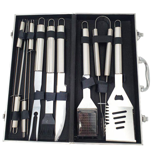 Набір аксесуарів для барбекю BBQ Tools Set AL 10 в алюмінієвому кейсі 43х21х8 см (Ks2342453465)