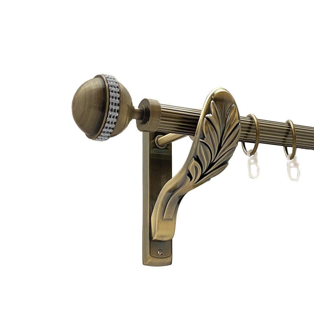 Карниз металлический Orvit Авея однорядный ретро рифленая труба/кольцо металлическое Антик 25 мм 200 см (00-00016571)