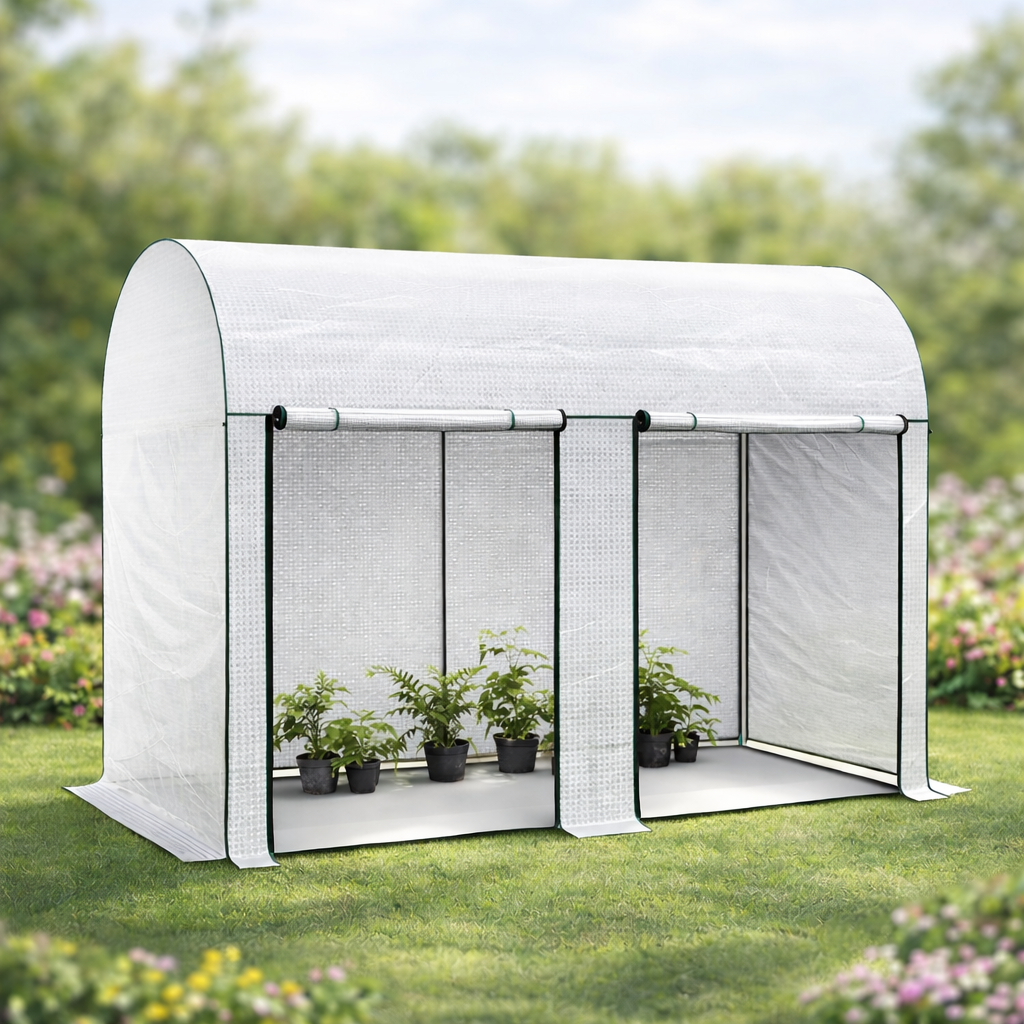 Теплица садовая Helper HP-1133 200х100х178 см 140 г/м2 с регулируемыми окнами Белый