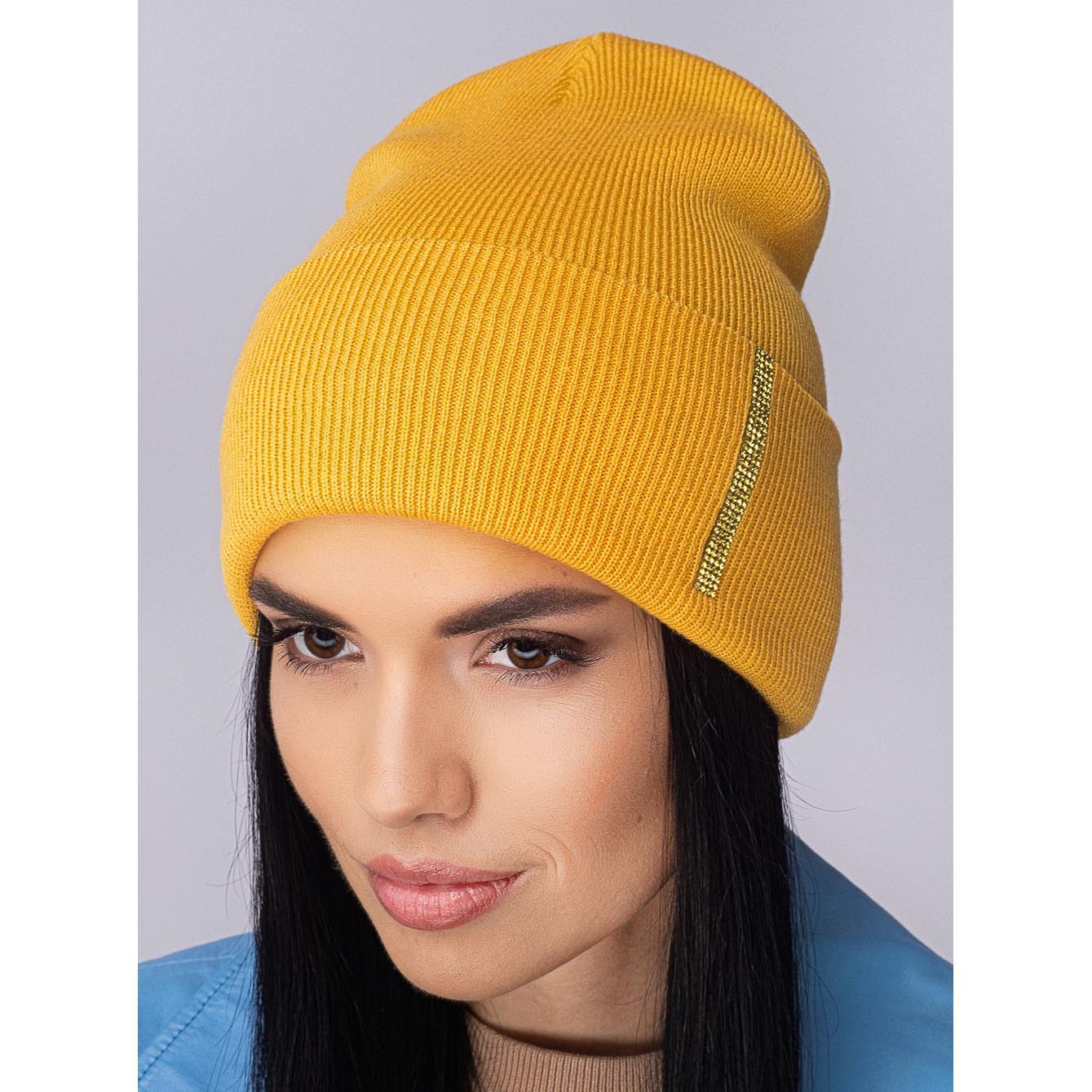 Шапка женская двойная Leks Салют one size Темно-желтый