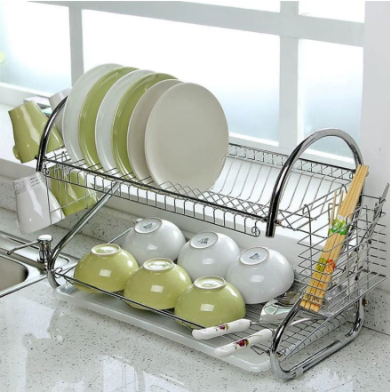 Сушка для посуди двоярусна Kitchen storage rack NJ-116 - фото 2