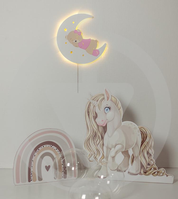 Ночник детский Луна с мишкой настенная на батарейках (088) - фото 2 Ночник детский Луна с мишкой настенная на батарейках (088) - фото 2