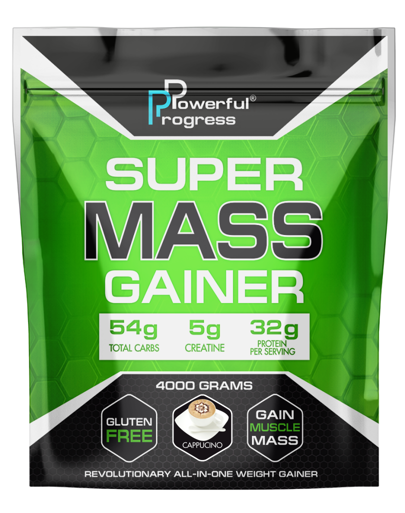 Гейнер високобілковий для набору маси Powerful Progress Mass Gainer Капучино 4 кг - фото 1