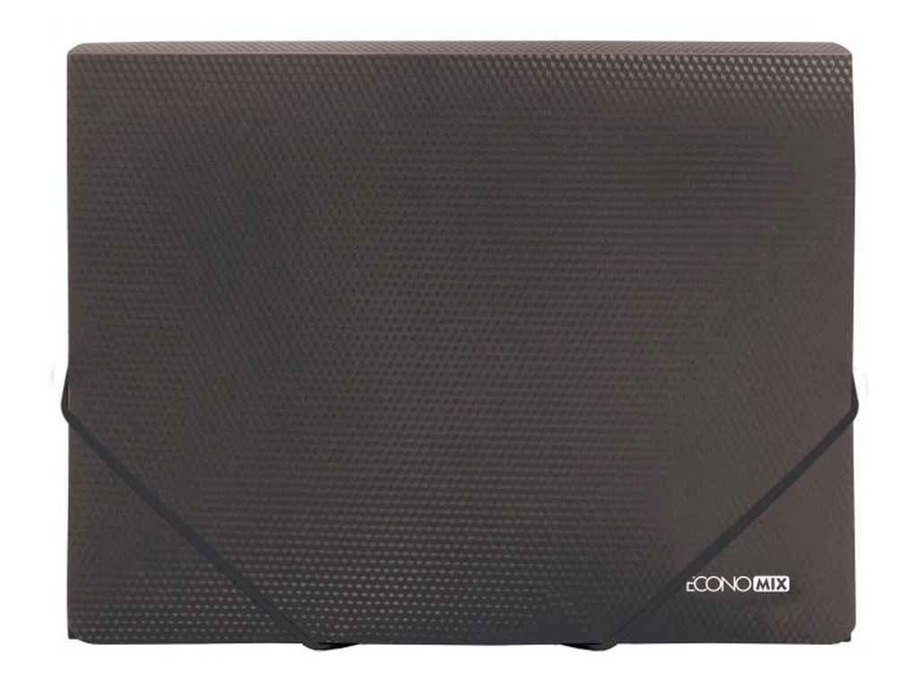 Папка на резинке Economix пластиковая А4 фактура бриллиант Черный (E31601-01)