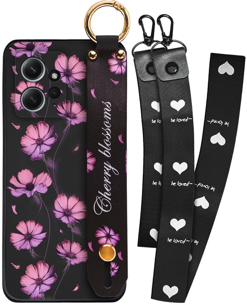 Чехол SHLab Xiaomi Redmi Note 12 4G Cherry Blossoms + два ремешка с карабином (34351)