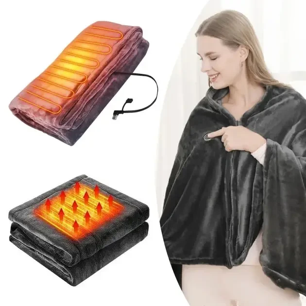 Плед із підігрівом Electric Heating Shawl Blanket USB 155х80 см - фото 2