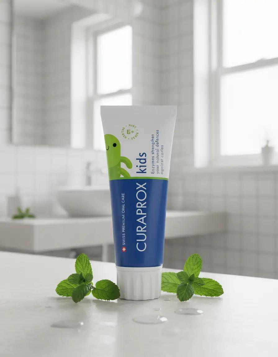 Зубная паста детская Curaprox с мятной фтором 60 мл (30557428) - фото 4 Зубная паста детская Curaprox с мятной фтором 60 мл (30557428) - фото 4