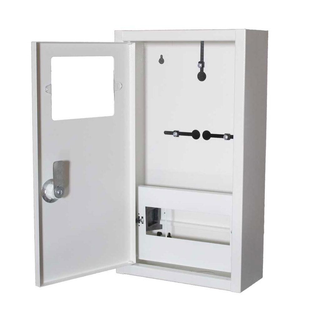 Корпус под 1-ф счетчик E.NEXT ЯУР-1Н-8Э ек. 8 модулей IP31 навесной металлический 190х355х100 мм (ЯУР-1Н-8Э ек.)