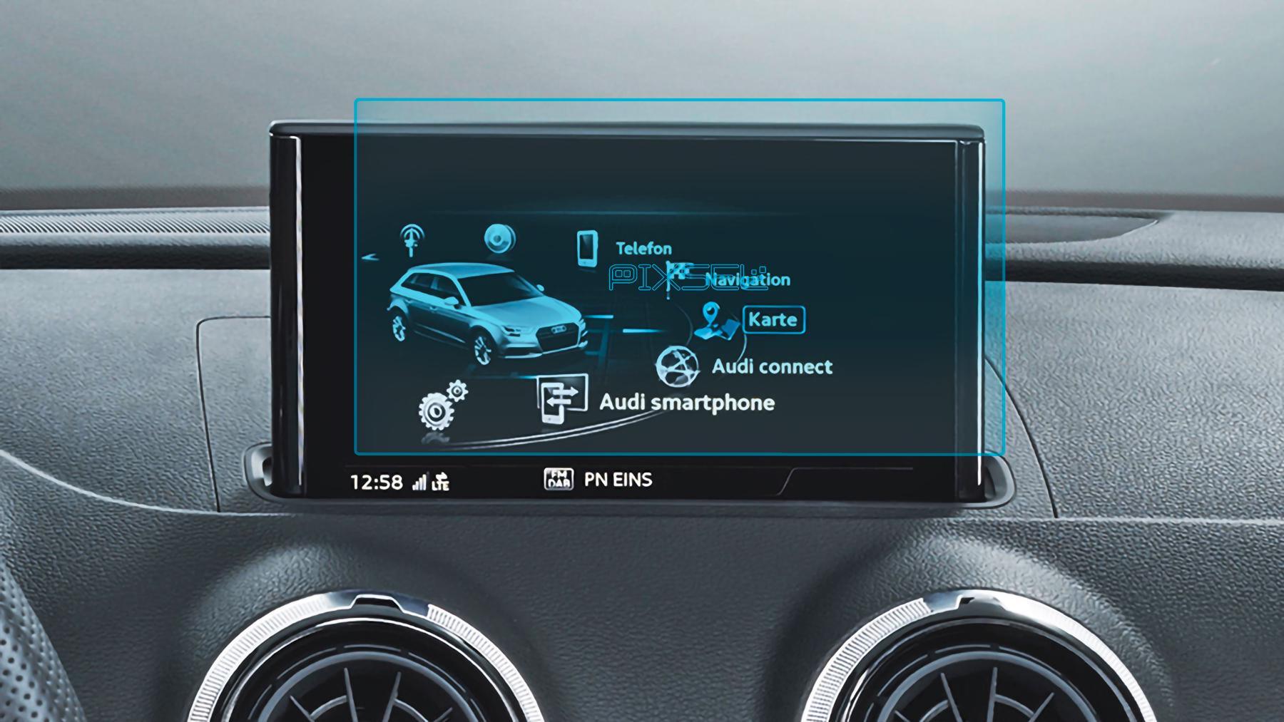 Защитное стекло Pixsel гибридное матовое на монитор Audi A3/S3/RS3-7,8" 2016-2019