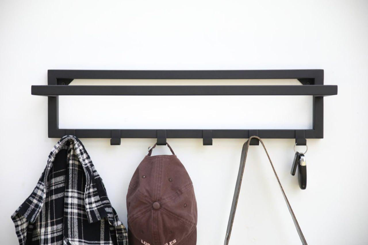 Вешалка металлическая с крючками и держателем для вешалок Loft Rail 60х15х16 см (ML-28.3) Вешалка металлическая с крючками и держателем для вешалок Loft Rail 60х15х16 см (ML-28.3)