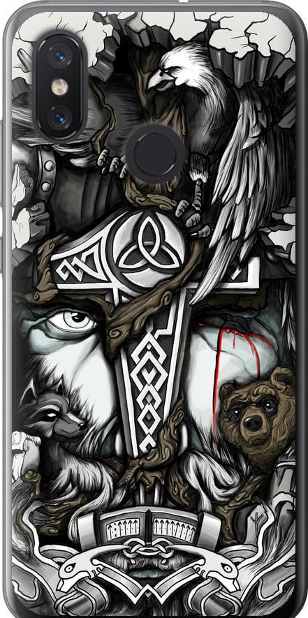 Чехол на Xiaomi Mi8 Тату Викинг (4098u-1499-42517)