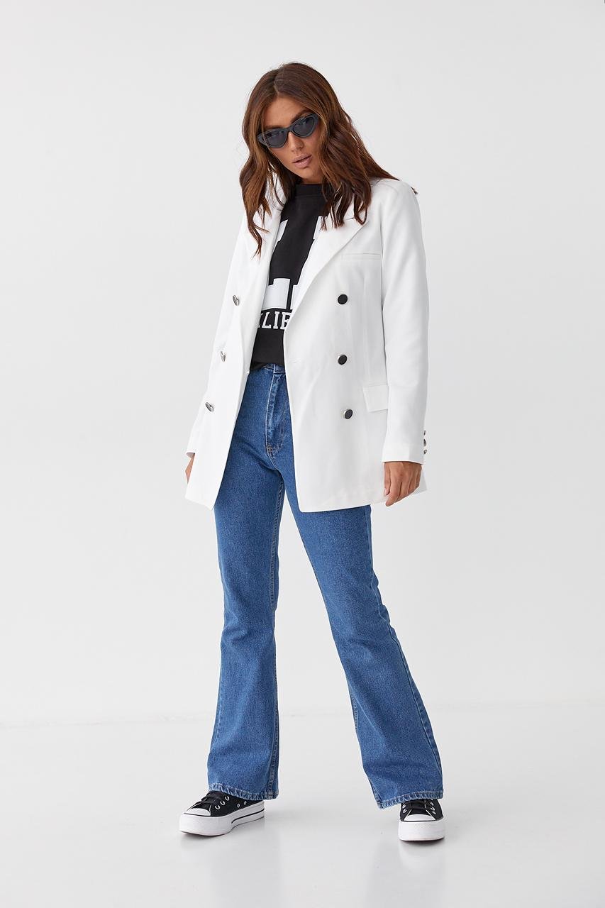 Пиджак двубортный L Белый (9528678) - фото 3 Пиджак двубортный L Белый (9528678) - фото 3