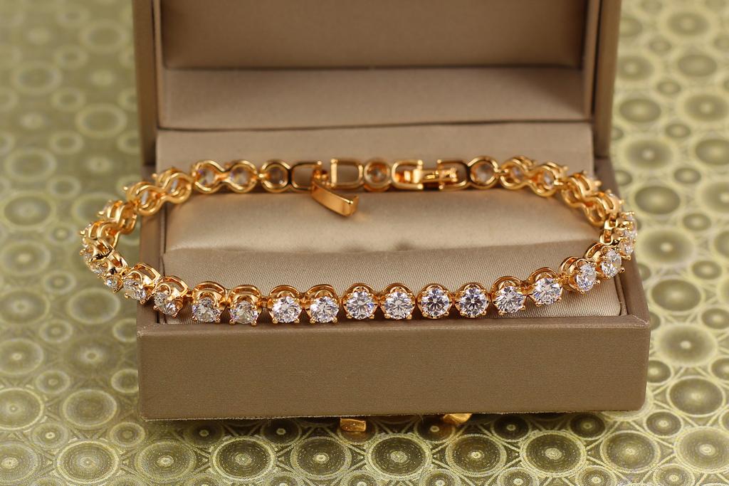 Браслет Xuping Jewelry крупные камни по всей длине 18 см 5 мм Золотистый (29877095)