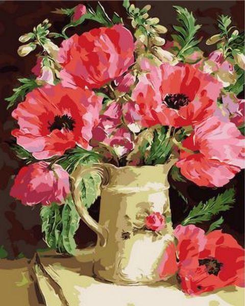 Картина по номерам Mariposa "Букет из маков и акации" 40x50 см (MR-Q996)